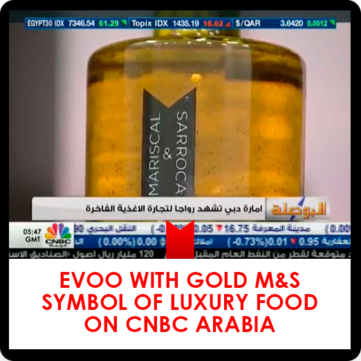 Extra Virgin Olive Oil with Gold Mariscal & Sarroca, symbol of luxury food on CNBC Arabia